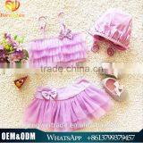 Korean Style Kids Swimwear Cute Flower Bikini Chiffon Lace Strap Baby Girls Swimwear for 2-8 Years thumbnail-1