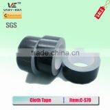0.23mm*50mm*25m 20Roll / Lot Black Color Strong Cloth Duct Tape Multi-Purpose Durable Waterproof Easy Tear High Quality