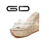 GDSHOE Ladies Open Toe Wedge Heels Sandal Slippers