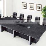 Hot Sale High Quality Modern Latest Style With Wire Management Aluminum Decoration Wooden Conference Desk Meeting Table thumbnail-1