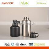 Double Wall Vacuum Insulated Stainless Steel Pocket Liquor Bottle Black thumbnail-1