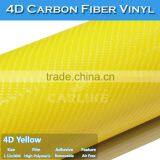 1.52x30M CARLIKE With Air Bubble Yellow 4D Carbon Fiber Film Roll thumbnail-3