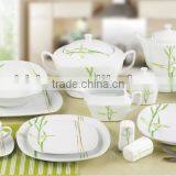 Poland Popular Bamboo Design 73pcs Square Porcelain Dinner Set