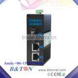 10/100M1310nm1550m Industrial Single Mode Fiber to 2 RJ45 Unmanaged Ethernet Media Converter