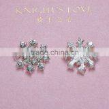(M0349) 23mm Diameter Metal Crystal Embellishment ,flat Back,silver Plating,pearl or Crystal Style thumbnail-1