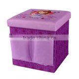 Indoor Collapsible Storage Ottoman With Cushion Top thumbnail-1