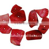 Sea Shell Beads, Dyed, Red, about 8~17x5~7x4~6mm, hole: 2mm, about 640pcs/500g(BSHE-S008-4)