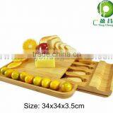 Bamboo Cheese Board With Knife Durable Cheese Board