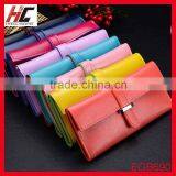 China Supplier Promotion Ladies Snap Closure Long Leather Wallet