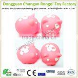 Heart Print Logo Rubber Squeak Pig Toy Make Sound thumbnail-1