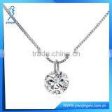 925 Sterling Silver Drill Necklace in 18K White Gold thumbnail-1