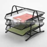 best seller high quality office desktop organizer 3 tier metal mesh file tray