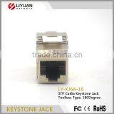 LY-KJ6A-16 Silvery White CAT.6A STP KEYSTONE JACK Toolless KEYSTONE JACK