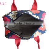Painting Flowers Pattern Canvas Leather Classical Handbag thumbnail-2