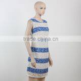 Latest Net Dress Blue and White Stripe Dress Fitness Dress for Girl Woman Summer Dress thumbnail-2