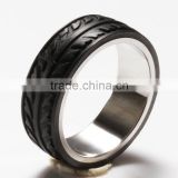 Men's 8mm Comfort Fit Modern Black carbon fiber stainless steel Wedding Ring