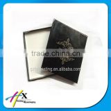 Luxury black high end gift packaging paper box with silver logo