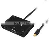 VOXLINK Mini DisplayPort Turn VGA / Audio / HDMI 4K 3in1 Adapter Cable Black thumbnail-2