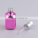 Wholesale Empty Pink Colored Square Glass Dropper Bottle With 12ml thumbnail-2