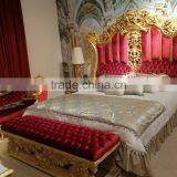 European Palace Royal Chair, Luxury Design Comfortable Gold Trim With Flower Carved Chaise Lounge thumbnail-6