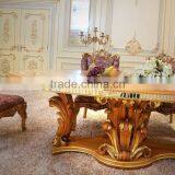 European Dining Room Furniture French Classical New Design Elegant Palace Floral Vivid Wooden Carving Dining Room Table Set thumbnail-3