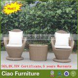 Garden Furniture Bistro Coffee Set Rattan Table and Chair for Sale thumbnail-5