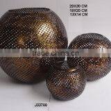 Aluminium Ball Shape Votive With Hand Cut Patterns in Antique Brass Finish Other Finishes Available thumbnail-1