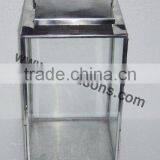 Metal Garden Lantern With Glass and Rope Handle thumbnail-1