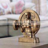 Custom Antique Bronze Bust Weightlifting Championship Trophies thumbnail-4