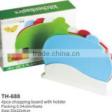 As Seen On TV Cutting Board Set 4pcs Index Chopping Block With Holder