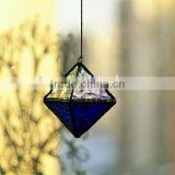 Handmade Hanging Indigo Stained Glass Terrarium thumbnail-4