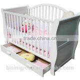 European Style New Born Baby Bed, Wooden Baby Crib Multifunction Baby Crib Bed With Drawer thumbnail-1