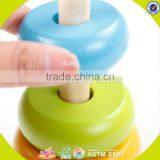 Wholesale Baby Wooden Stacking Rings Toy Educational Rainbow Tower Kids Wooden Stacking Rings Toy Bring Fun W13D117 thumbnail-4