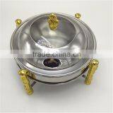 Hot Sale Round Gold Stainless Steel Buffet Chaffing Dish thumbnail-1