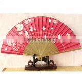 Folk Style Wedding Favor Custom Printed Logo Bamboo Folding Wedding Hand Fan thumbnail-3