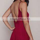 Burgundy Dress 2016 Latest Cami Jersey Leak Back Tunic Top HST3593 thumbnail-3