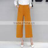 Wholesale Women's Wool Wide Leg Palazzo Trousers Casual Pants High Waist Straight Pants thumbnail-5