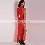 2016 Evening Party Long Red Plain Frog Cocktail Dress thumbnail-5