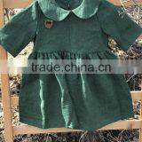 New Design Summer Kids Soft Clothes Baby Girl Soild Color Dresses Girls Linen Birthday Dresses thumbnail-3