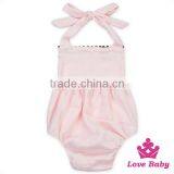 HYB147Lovebaby Wholesale 100% White Cotton Sleeveless Cute Newborn Baby Romper Plain White Cotton Baby Clothes thumbnail-3