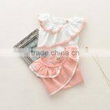 S33569W 2017 Fashion Baby Girls Clothing Cute White Lace Floral Ruffle Shirts thumbnail-2