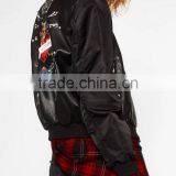 Runwaylover EY0997C New Style 2016 Women Fashion Pu Splice Bomber Jackets thumbnail-2