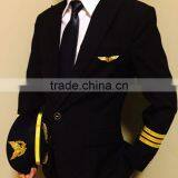 China Custom Made Manufacture Black Air Use Uniforms Airline Pilot Uniform thumbnail-5