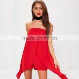 Strapless New Trendy Stylish Clothing Red Adult Woman Romper thumbnail-3