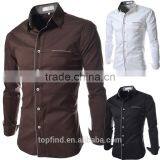 Best Price Korean Style Fashion New Model Slim Fit Casual Shirt for Men thumbnail-1