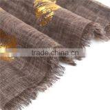 Cotton Polyester Blend Scarves & Wraps Rectangle Golden Brown Heart Import Scarf thumbnail-2