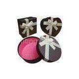 Recycled Round Cardboard Comestics Gift Boxes Packaging With Printed Logo Ribbons