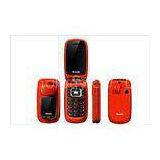Red Dual SIM Flip Model Mobile Phones 950mAh With Loudspeaker