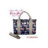 Cute Colorful PVC Canvas Womens Floral Print Handbags With Dogs Pattern thumbnail-1