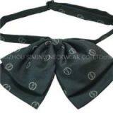 Lady's Polyester Crotch Style Bowtie With Single Logo Woven Or Embroidered Or Printed Lowest Cost ODM Service